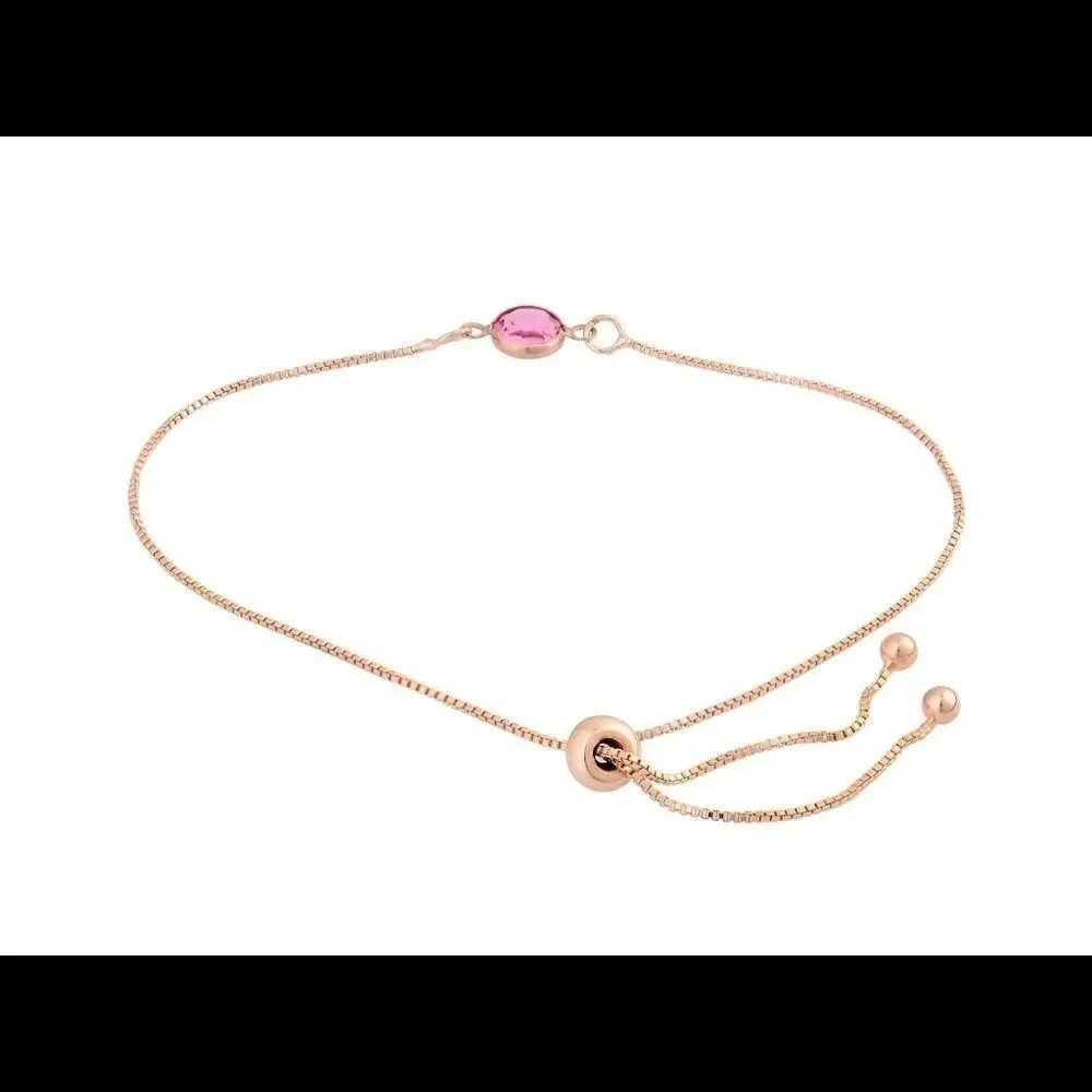 Swarovski pull tie channel bracelet rose plated